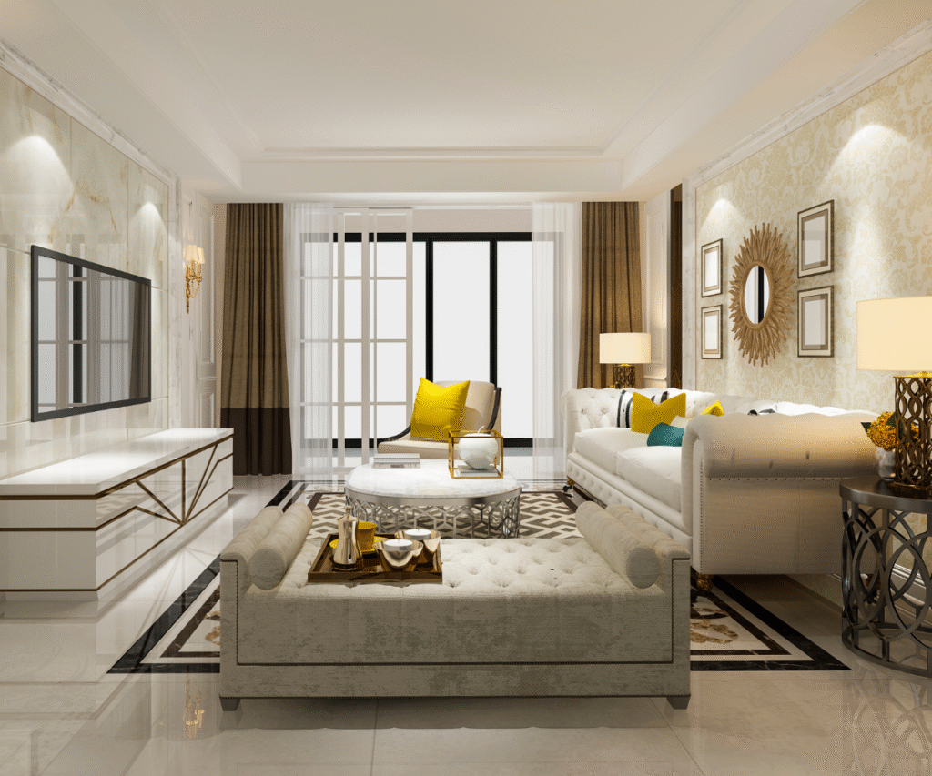 luxury designed living room in manchester